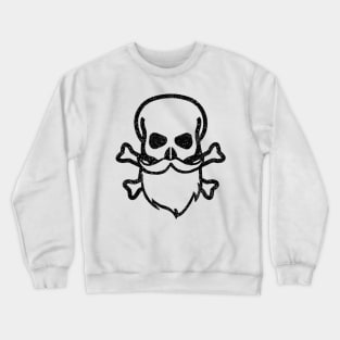 Skull and Beard - Black Crewneck Sweatshirt